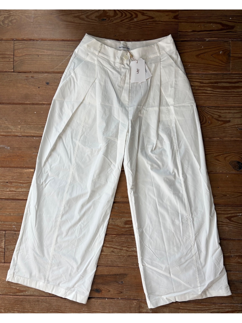 The Frankie Shop NWT White Wide Leg Cropped Trousers Pants S